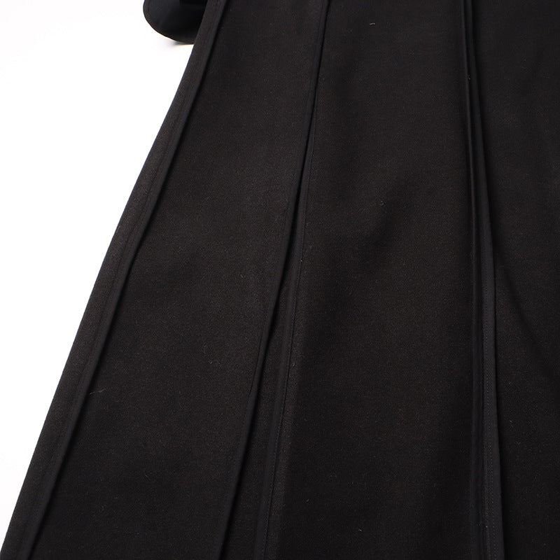 Designed Fashion Turnover Collar Long Overcoat for Women