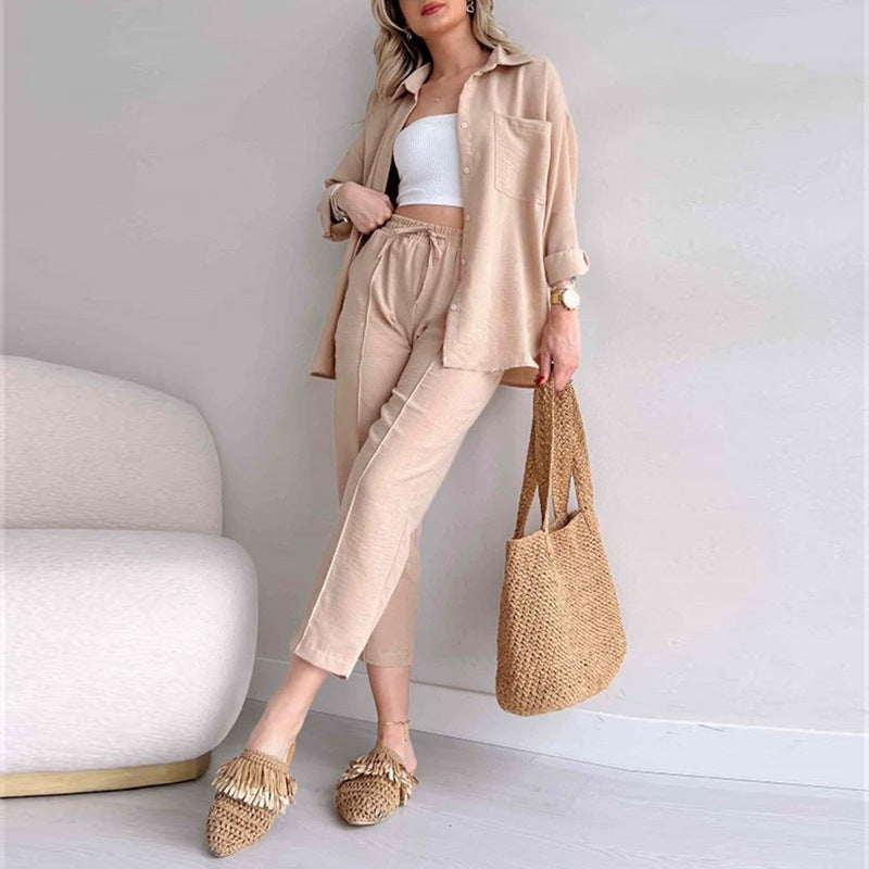 Casual Women Long Sleeves Shirts & Harem Pants