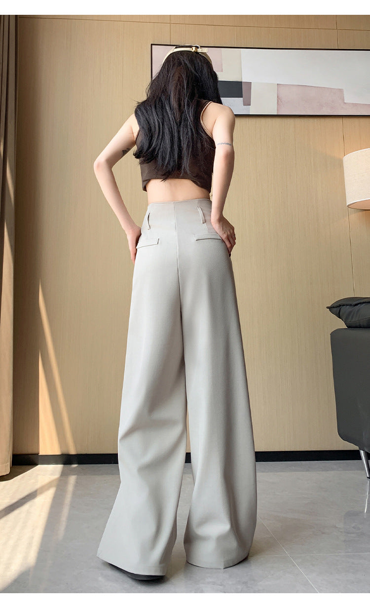 Casual High Waist Loose Long Straight Pants