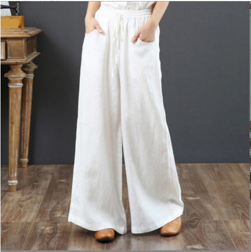 Casual Linen Wide Legs Pants for Women