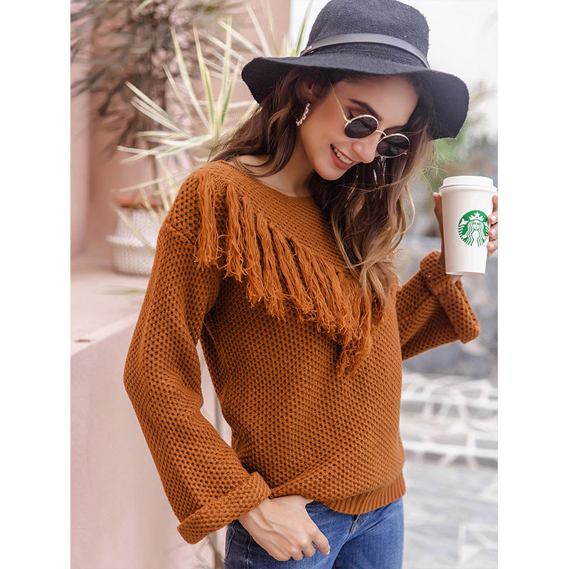 Fashion Brown Knitted Sweaters