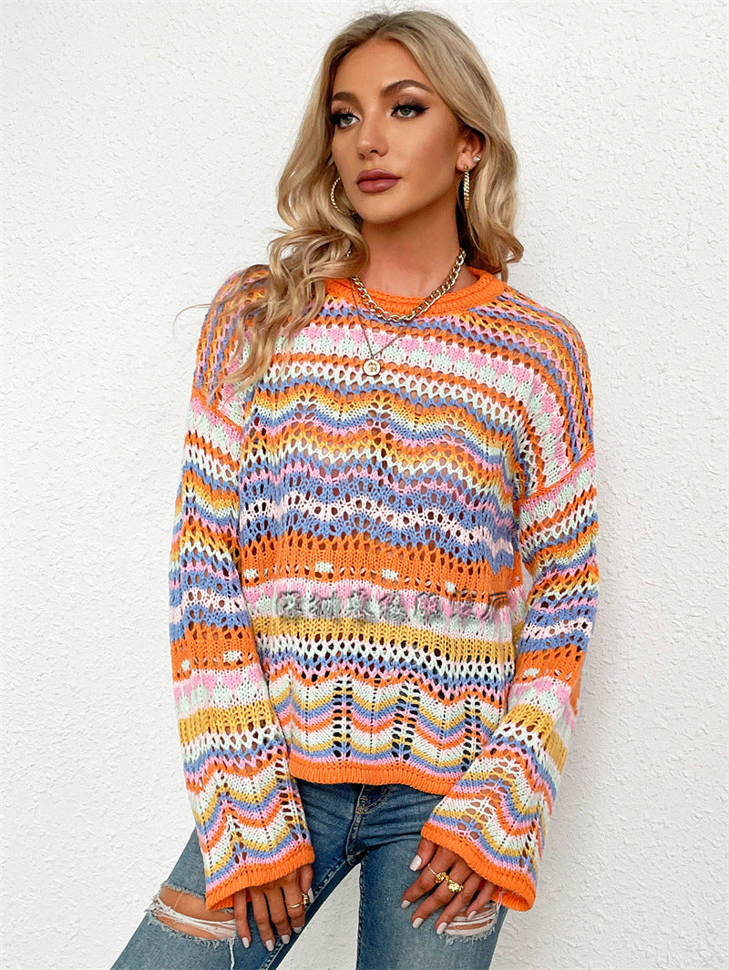 Casual Bohemian Striped Knitted Sweaters