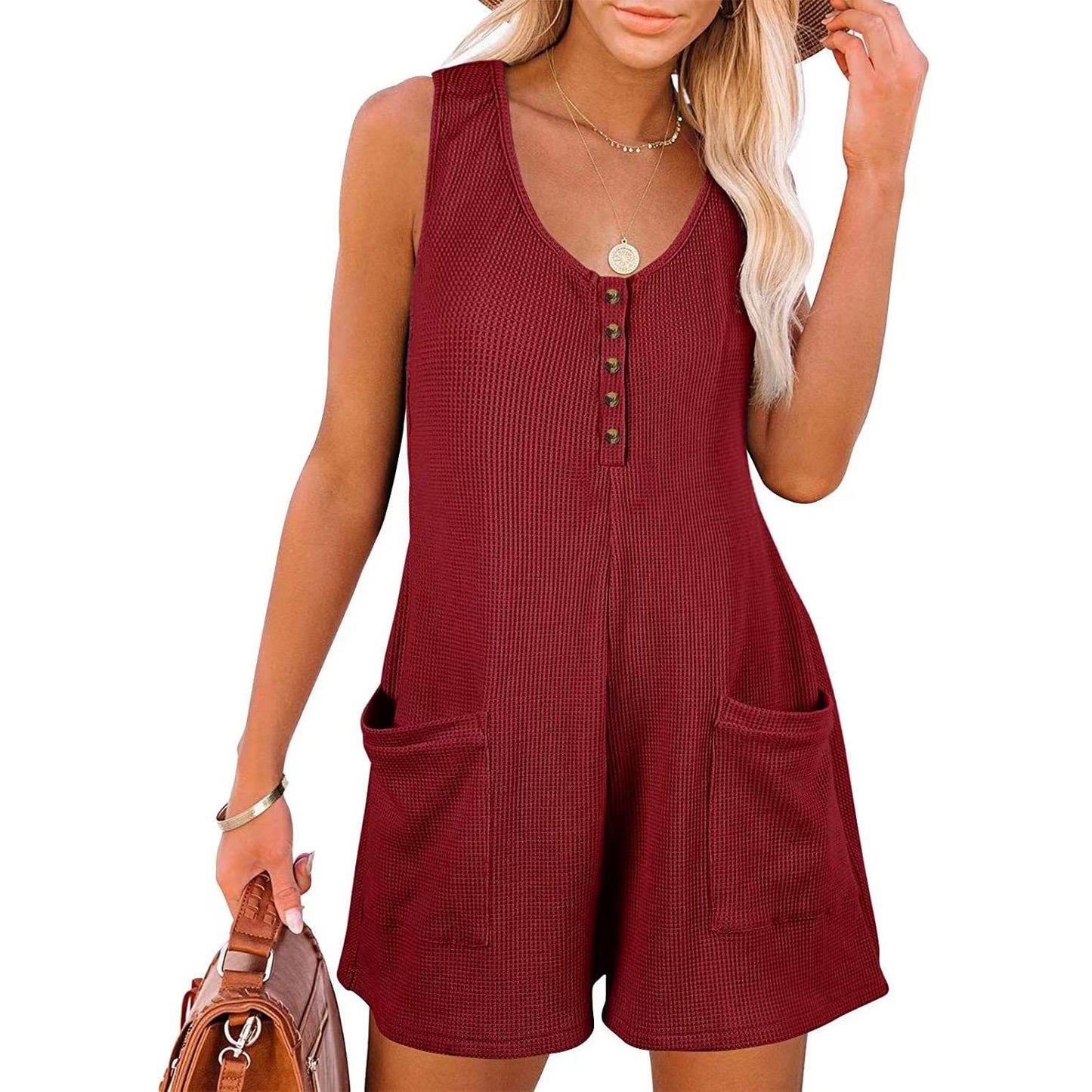 Casual Summer Sleeveless Short Jumpsuits for Women