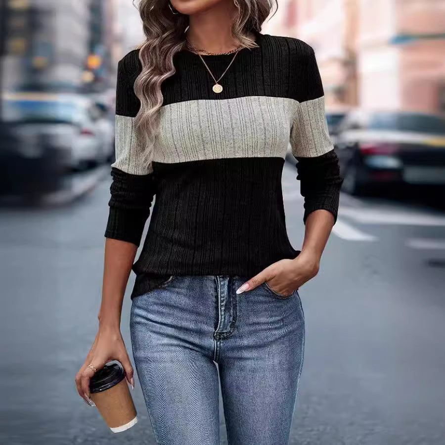 Sexy Round Neck Long Knitted Shirts