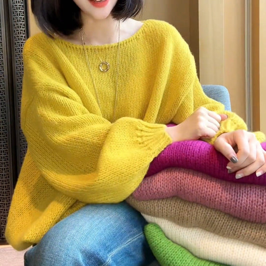 Colorful Long Sleeves Knitted Pullover Sweaters