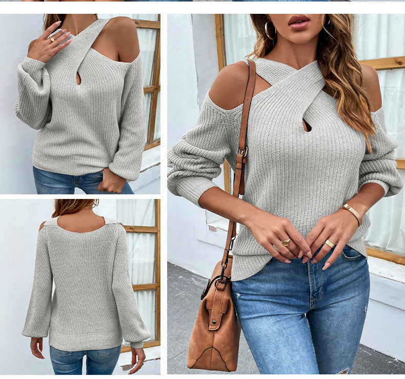 Fashion Crossed Fall Women Knitted Sweaters