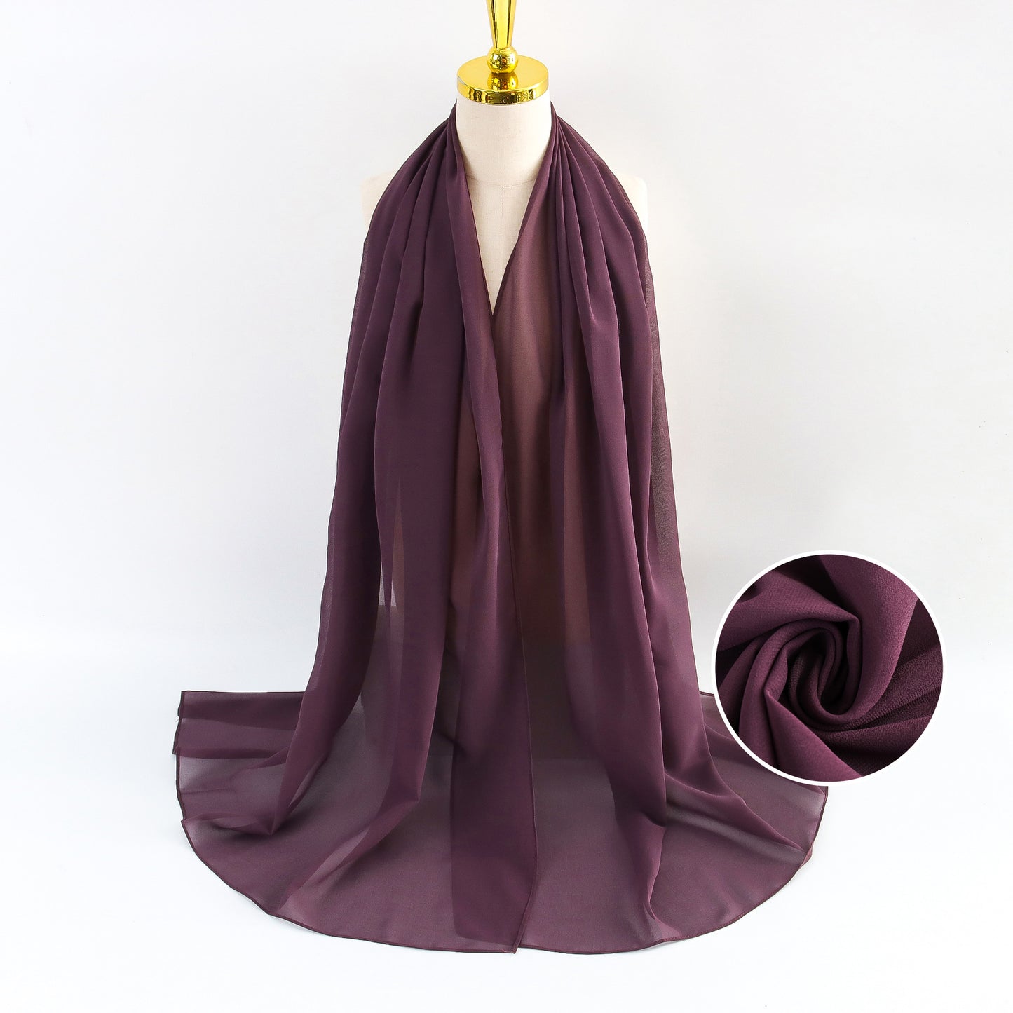 Women Pearl Chiffon Scarf Solid Color Bubble Towel Versatile Scarves