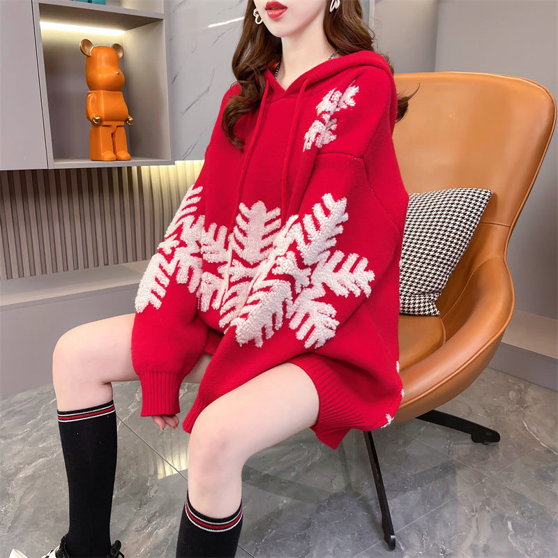 Merry Christmas Winter Knitted Hoodies Sweaters