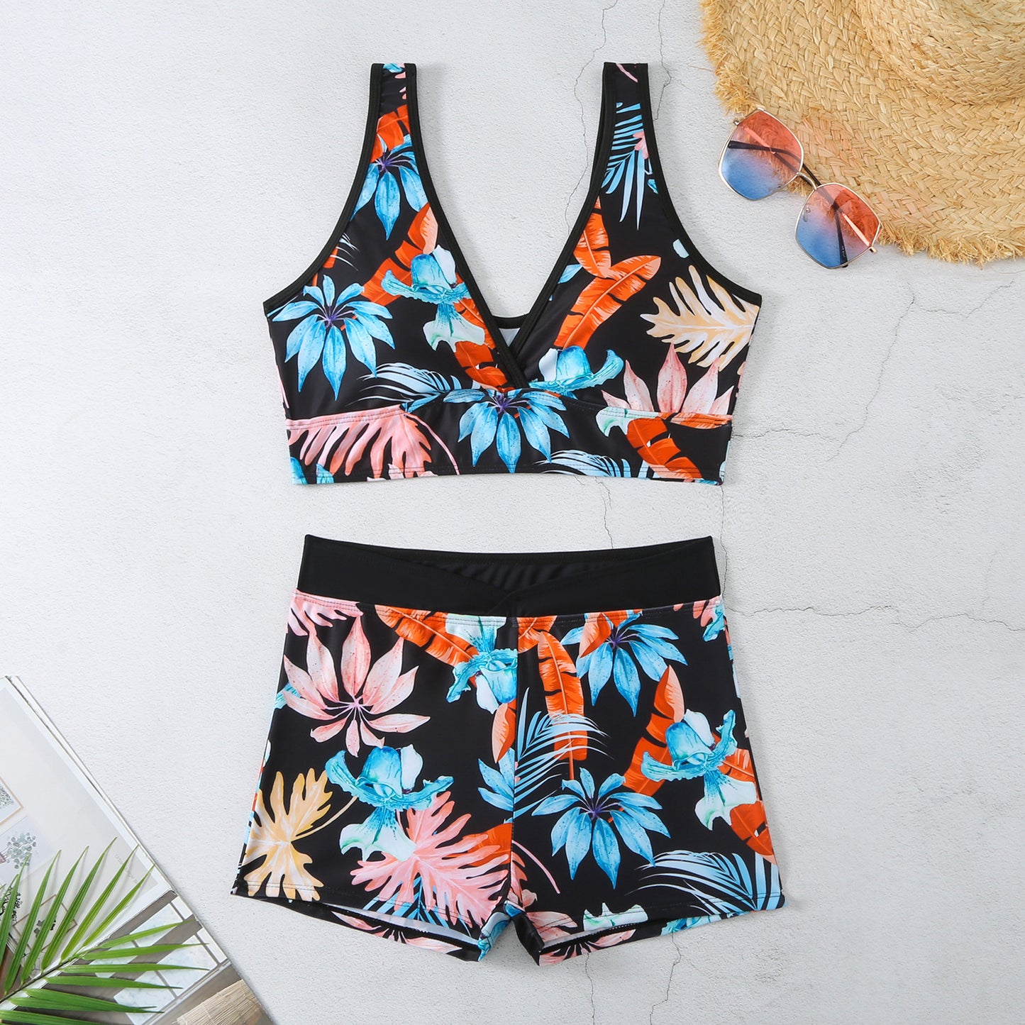 Sexy Floral Print  Summer Boxer Swimsuits