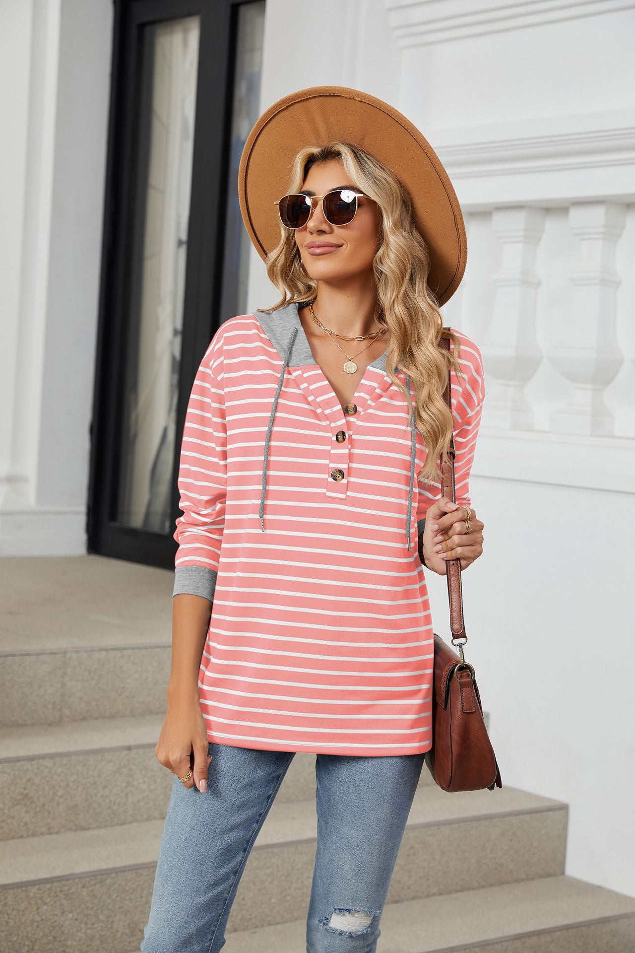 Casual Striped Long Sleeves Hoodies