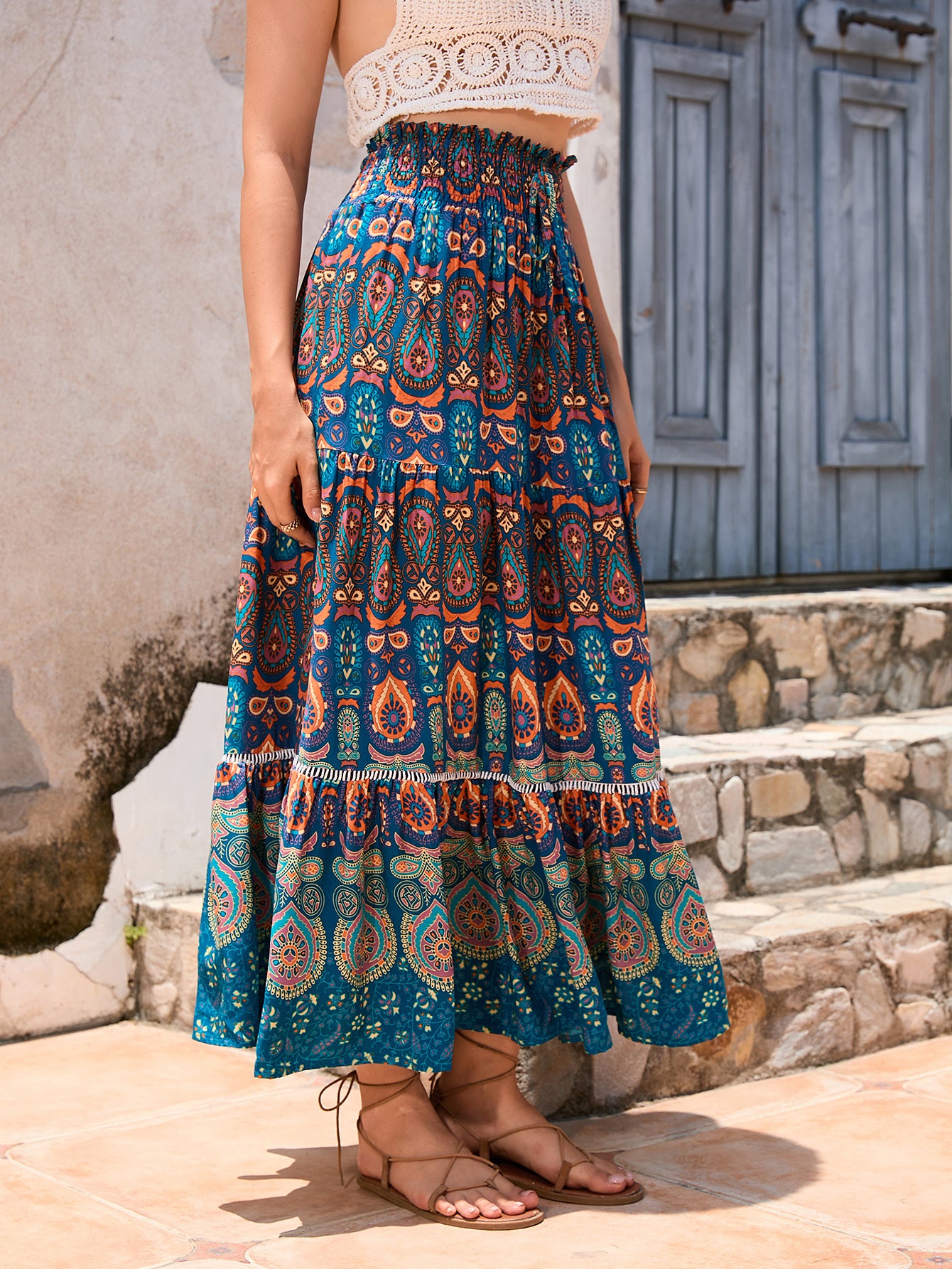 Bohemian Exotic Women Midi Skirts