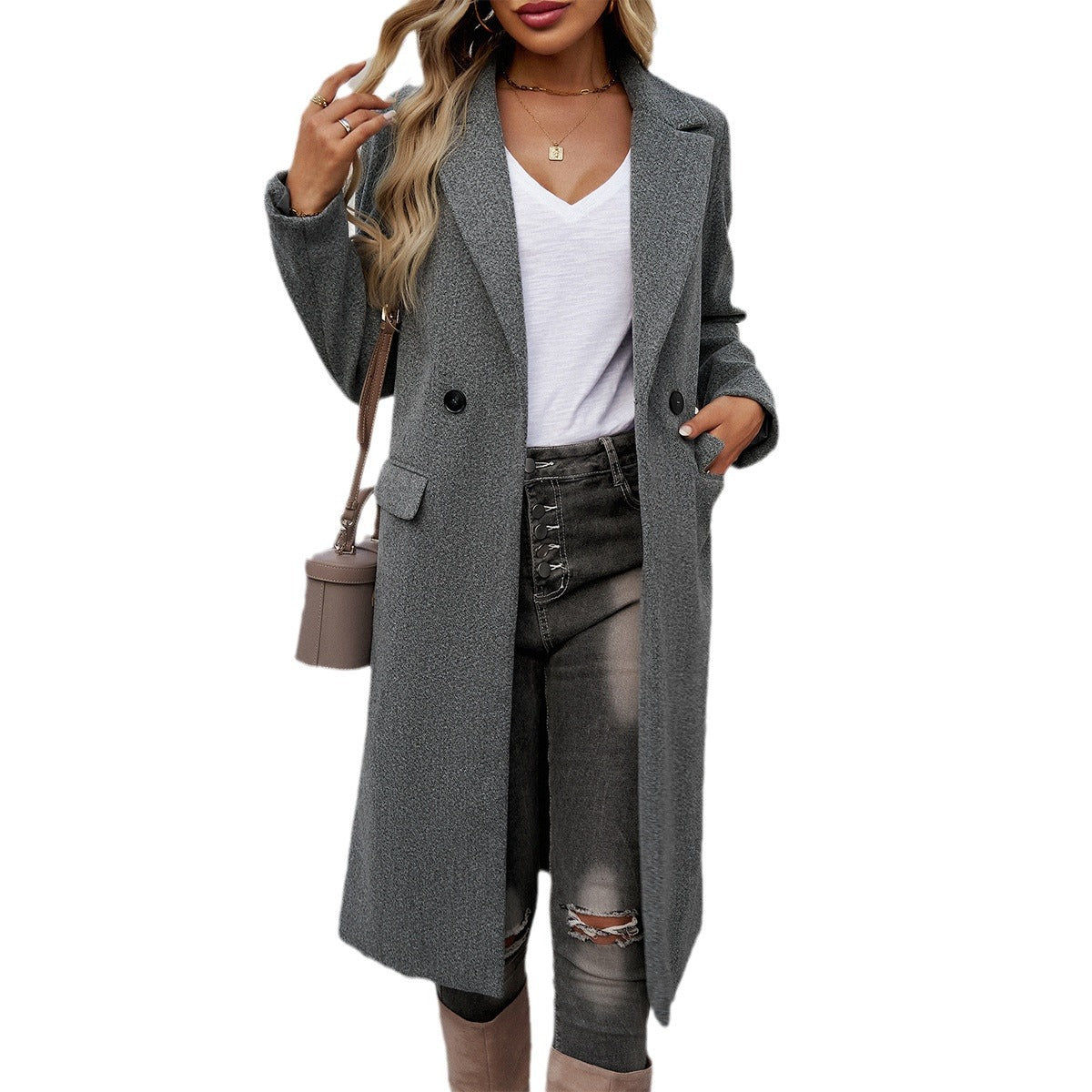 Fashion Women Turnover Collar Blazer Coats