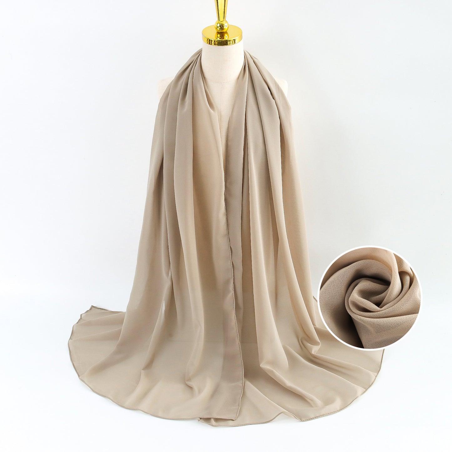 Women Pearl Chiffon Scarf Solid Color Bubble Towel Versatile Scarves