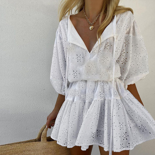 Summer Half Sleeves Mini Dresses