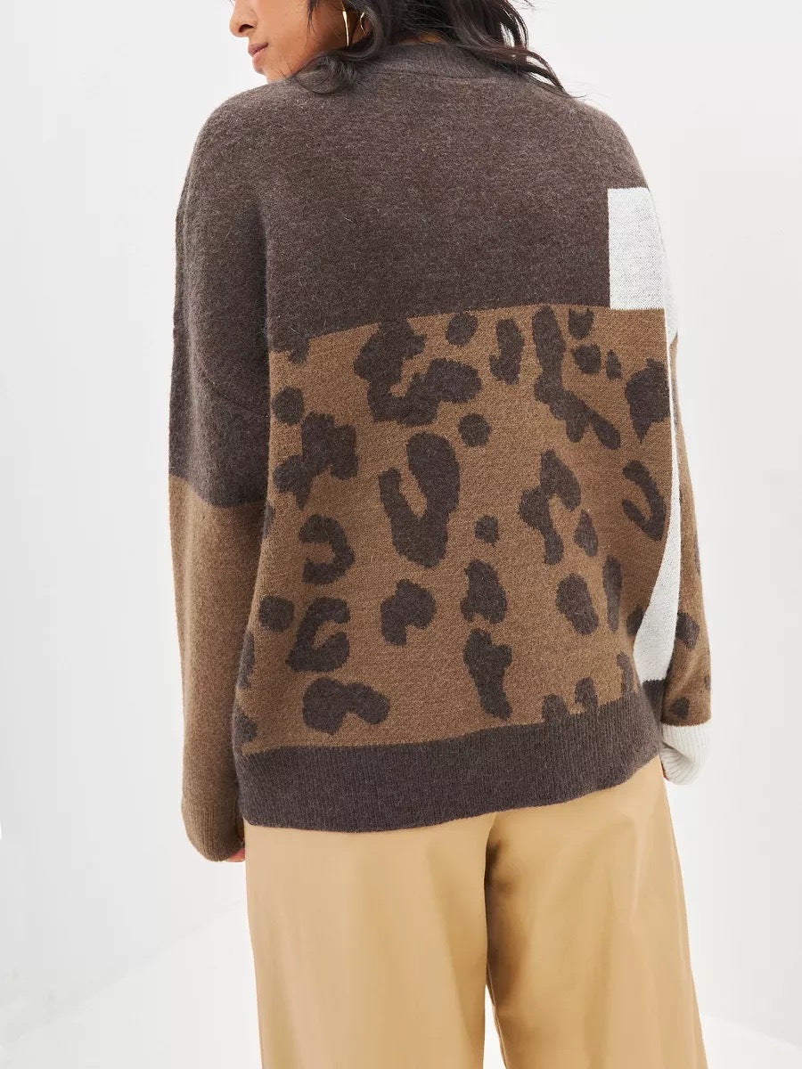 Vintage Leopard Loose Pullover Knitted Sweaters