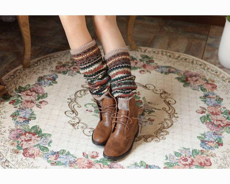 Winter Bohemian Long Knitted Socks for Women