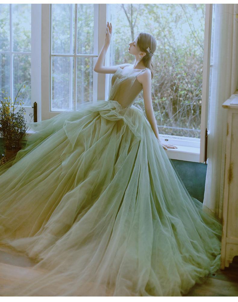 Fairy Light Green Evening Dresses