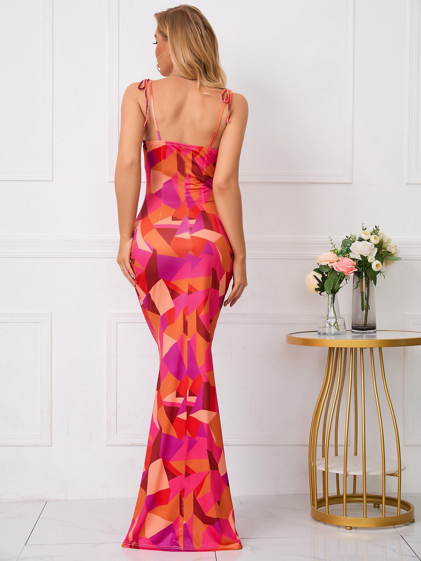 Sexy Floral Print Summer Long Sheath Dresses