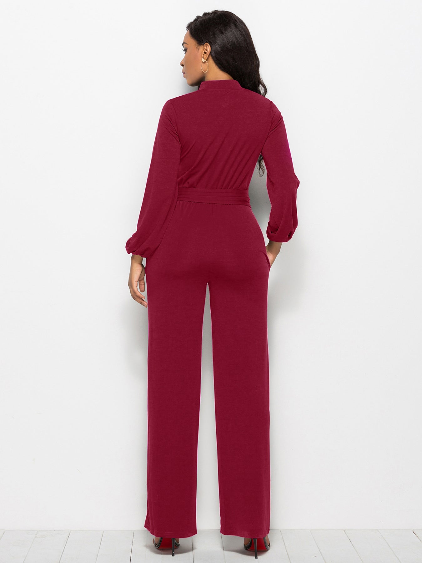 Fashion Long Sleeves Wide Legs Jumpsuits Romper for Women