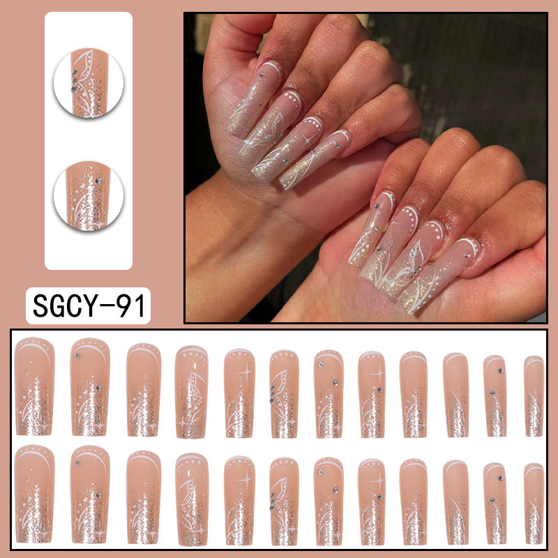 Fashion Gradient Color Extra Long Press on Nails