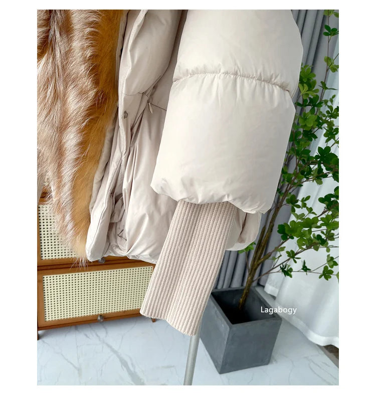 Fashion Winter Fox Fur Collar Women Warm Short Jacket Outerwear