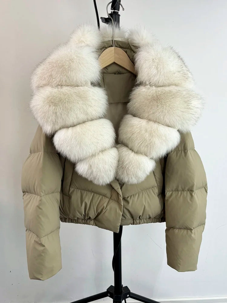 Women Fur Collar  Winter Women Puffer Jacket Duck Down Jackets Coats