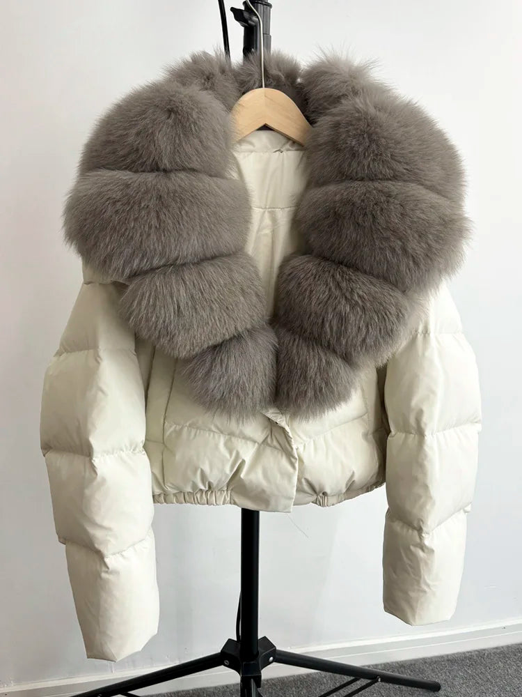 Women Fur Collar  Winter Women Puffer Jacket Duck Down Jackets Coats