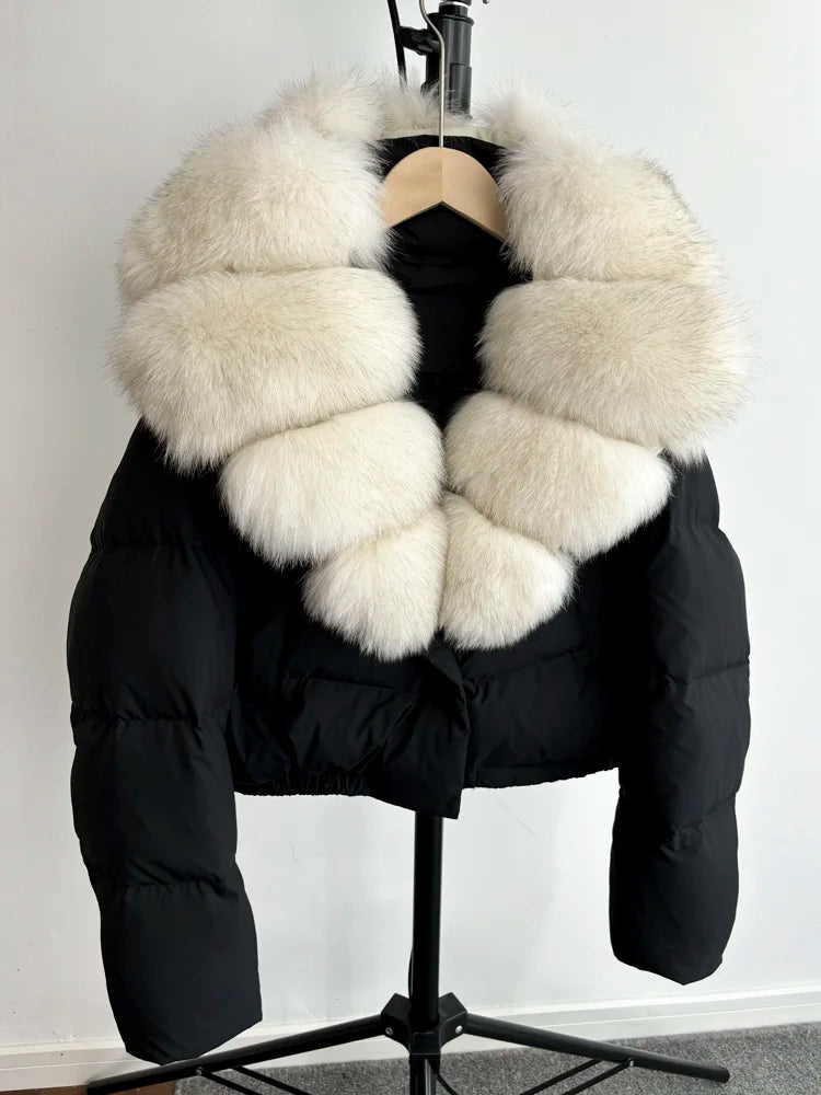 Women Fur Collar  Winter Women Puffer Jacket Duck Down Jackets Coats