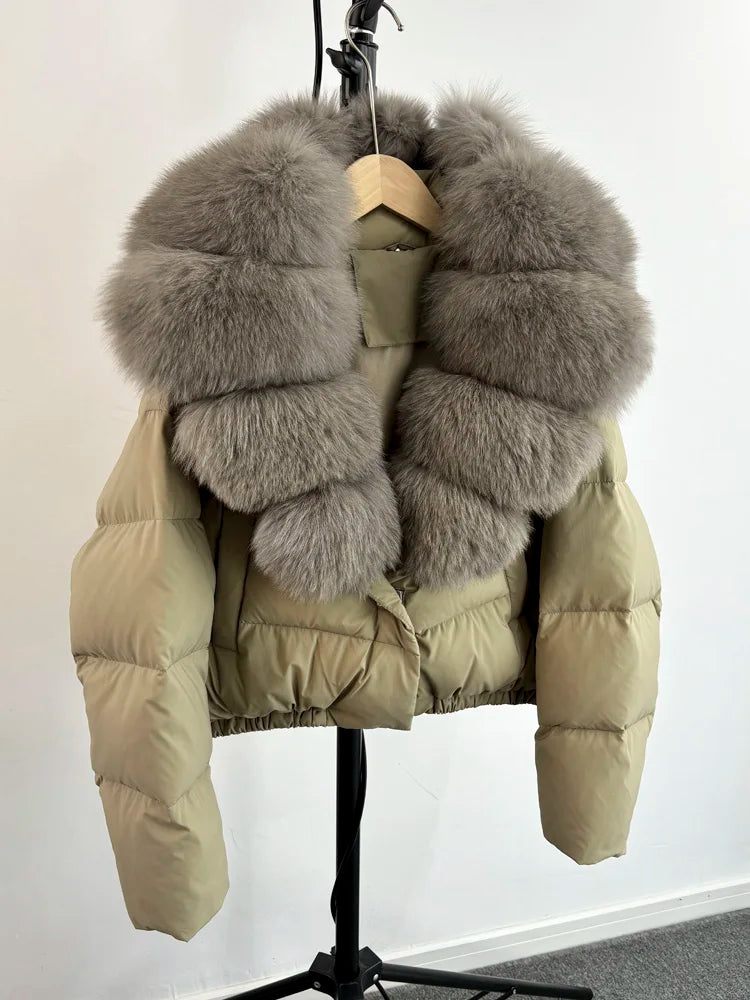 Women Fur Collar  Winter Women Puffer Jacket Duck Down Jackets Coats