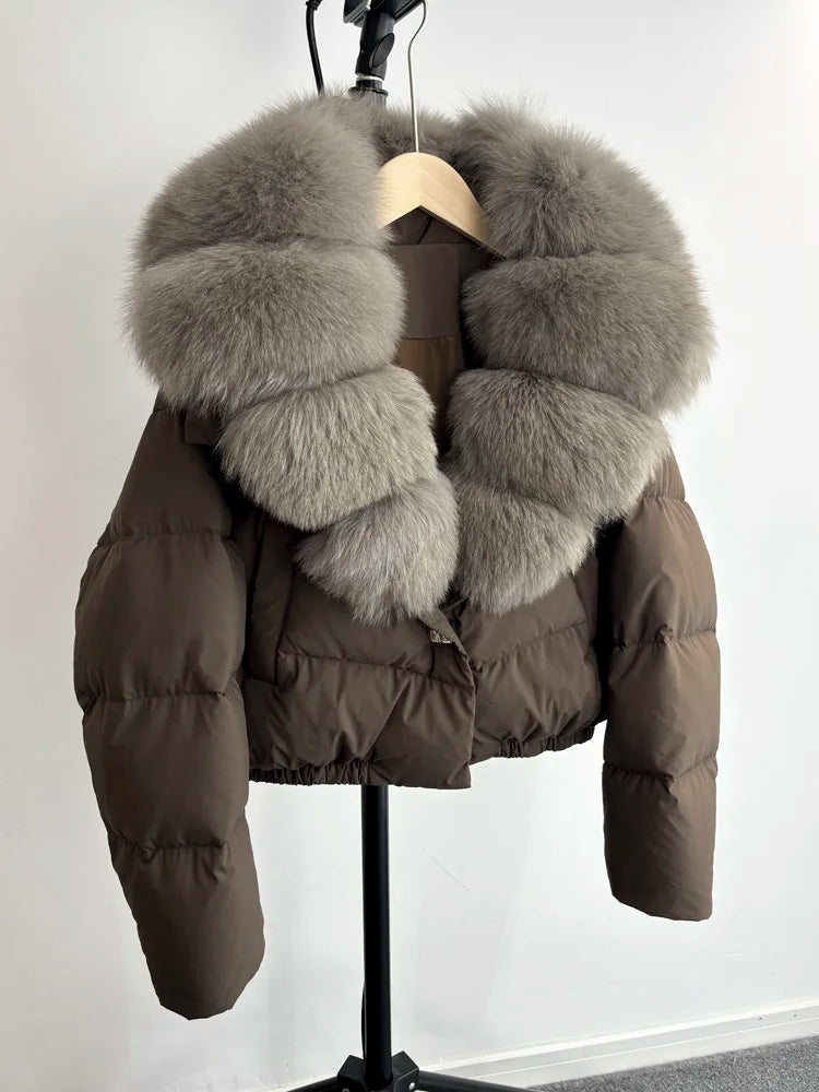 Women Fur Collar  Winter Women Puffer Jacket Duck Down Jackets Coats