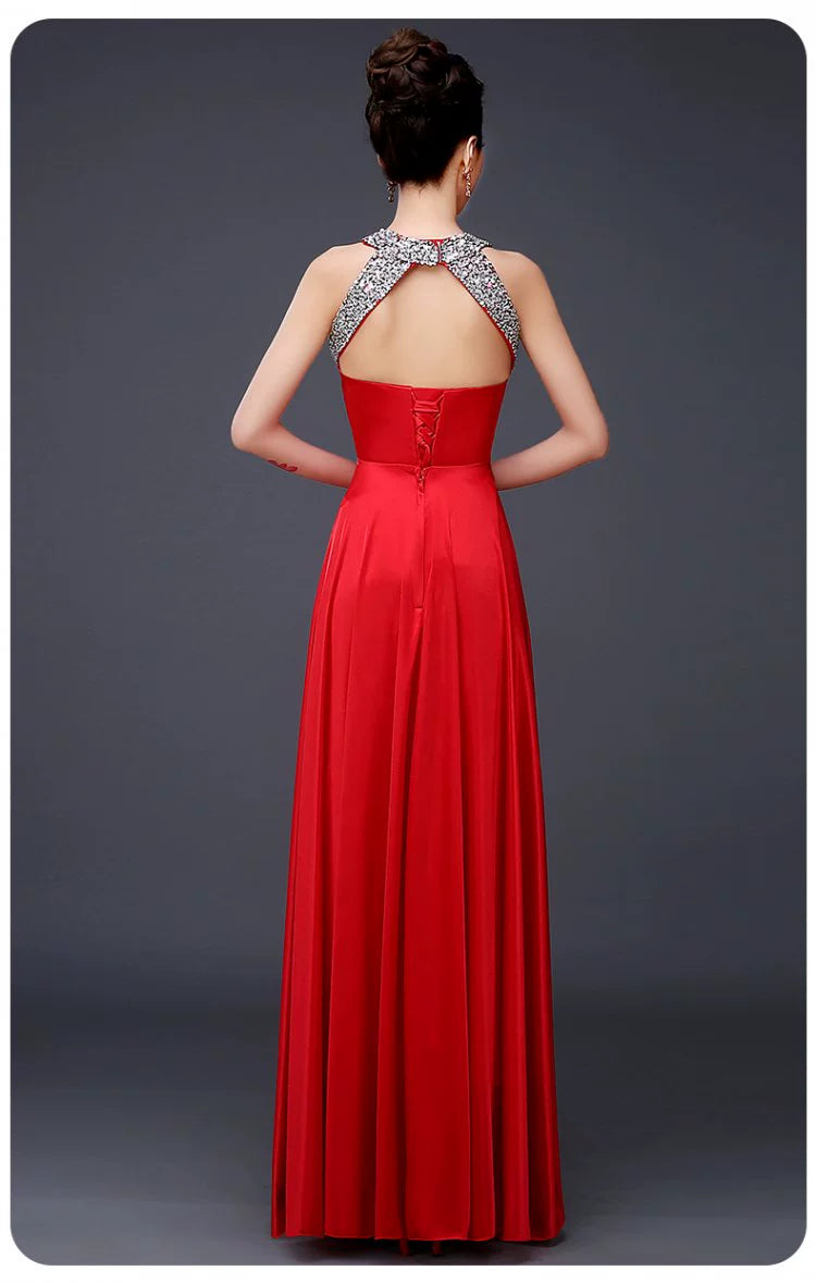 Elegant Halter Sleeveless Evening Dresses