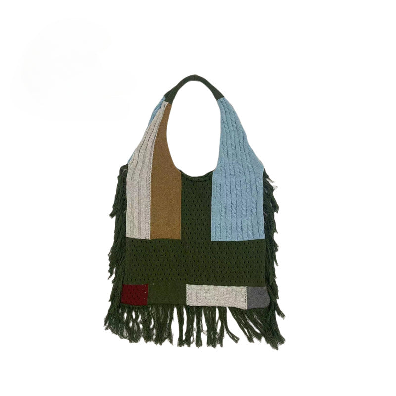 Vintage Tassels Knitted Shoulder Bags