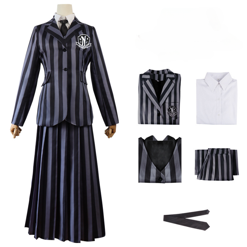 The Addams Family Wednesday Cosplay School Uniform