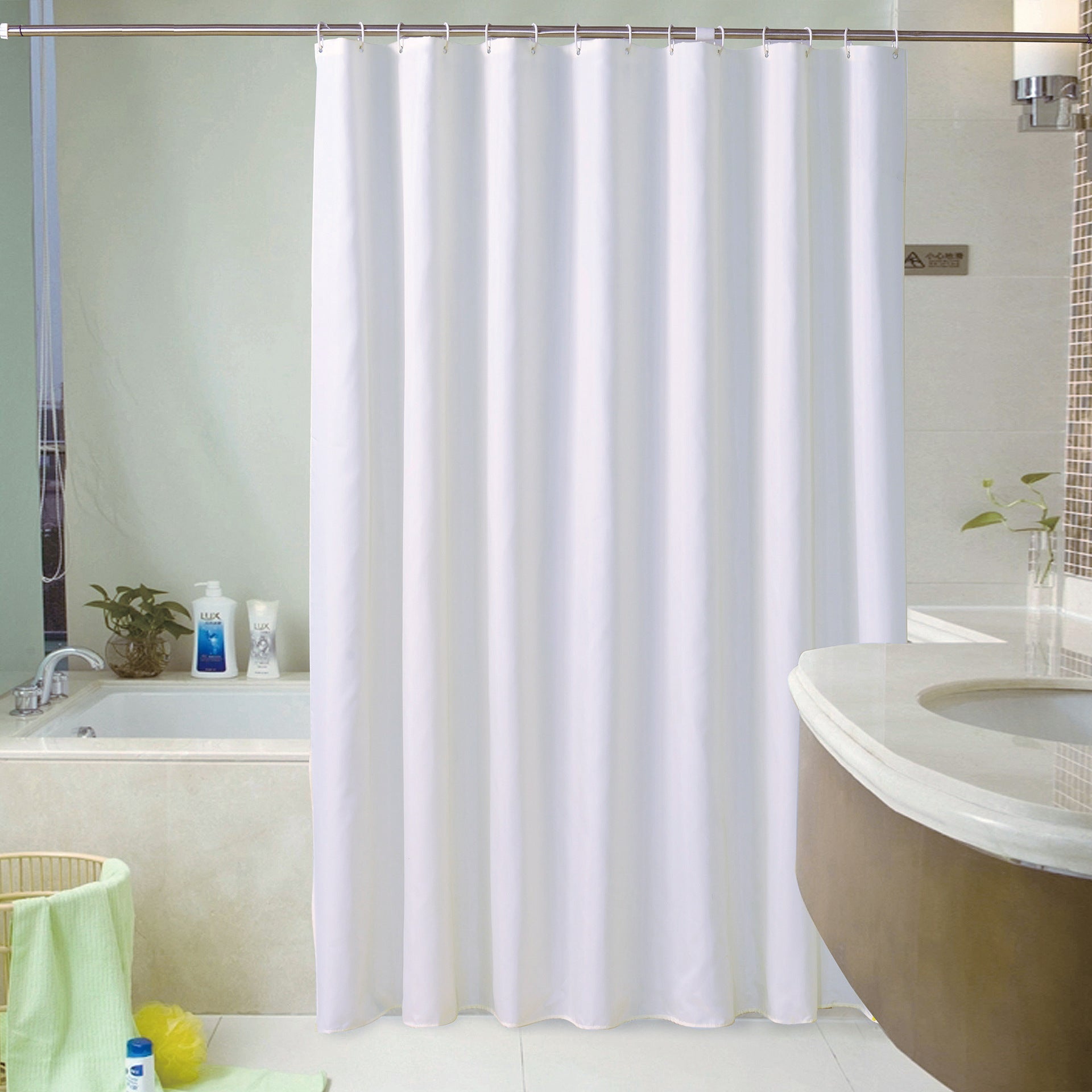 Waterproof Bathroom White Shower Curtain-STYLEGOING