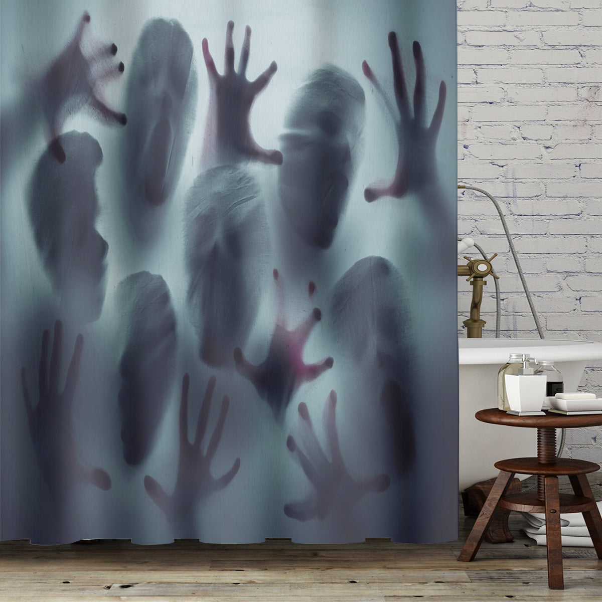 Invisable Zombie Shower Curtain for Bathroom