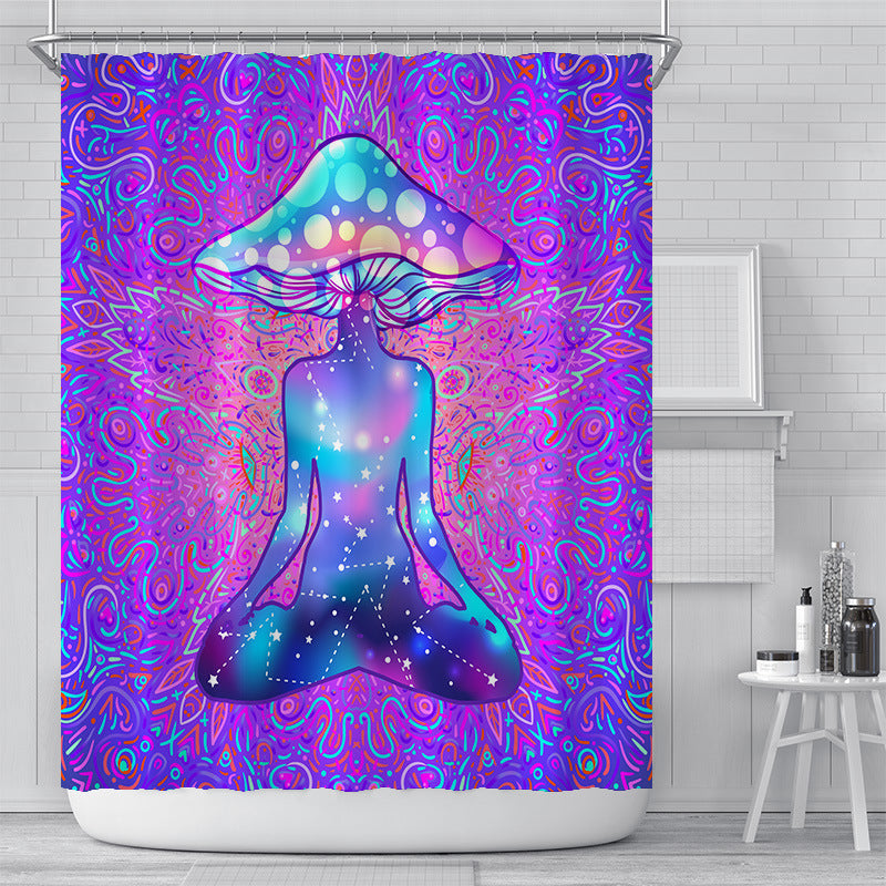 Purple Boho Fabric Shower Curtains-STYLEGOING