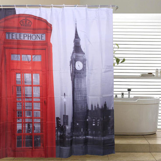 Telephone Booth Red Shower Curtain For Bathroom-STYLEGOING