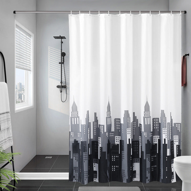 Simple Building Bathroom Fabric Shower Curtain-STYLEGOING
