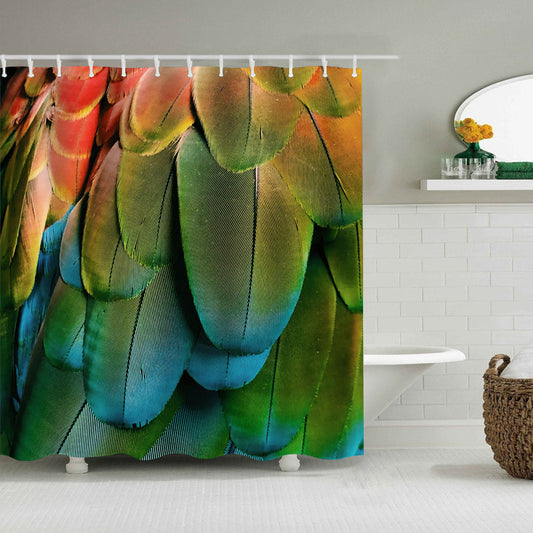 Mordern 3D Feather Fabric Shower Curtain for Bathroom