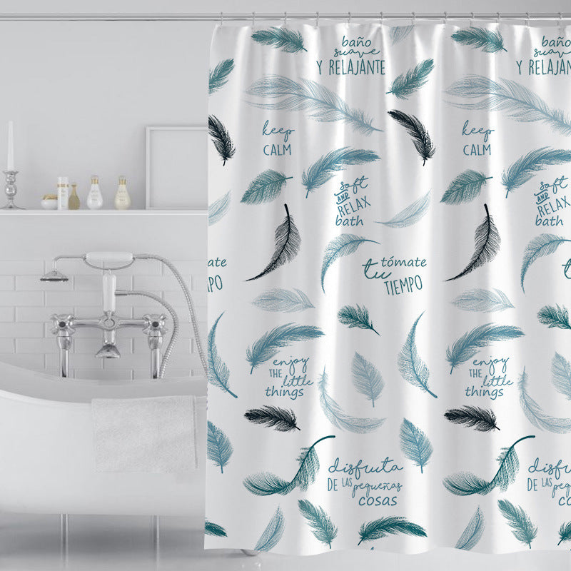 Elegant Feather Bathroom Shower Curtain-STYLEGOING