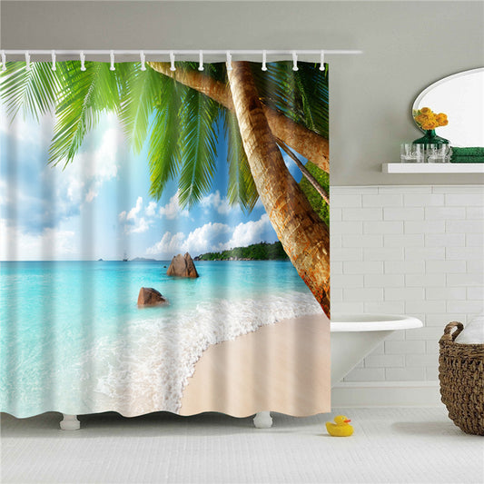 Summer Beachside Fabric Shower Curtain-STYLEGOING