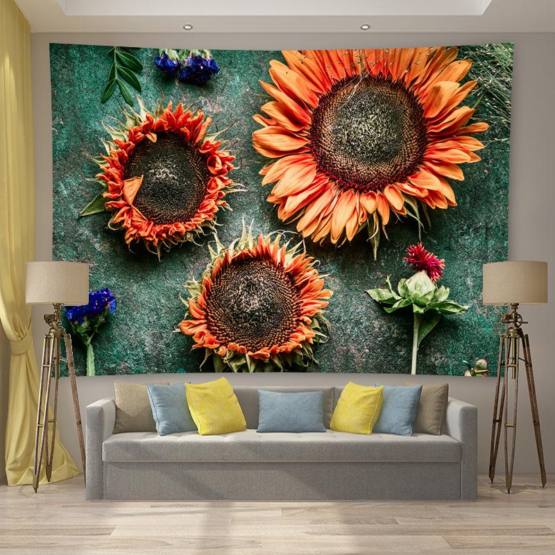 3D Sunflower Print Home Decorative Hanging Wall Tapestry