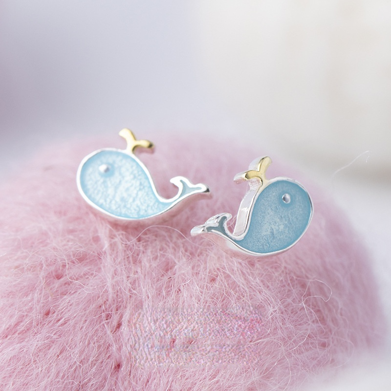 Cute Whale Design Earrings for Women