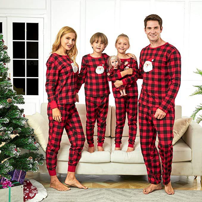 Red Christmas Parent-child Sleepwear Sets Homewear