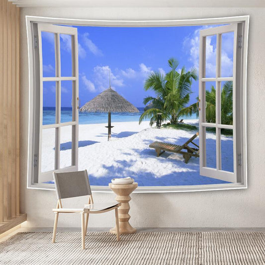 Window Landscape for Home Decorative Hanging Wall Tapestry