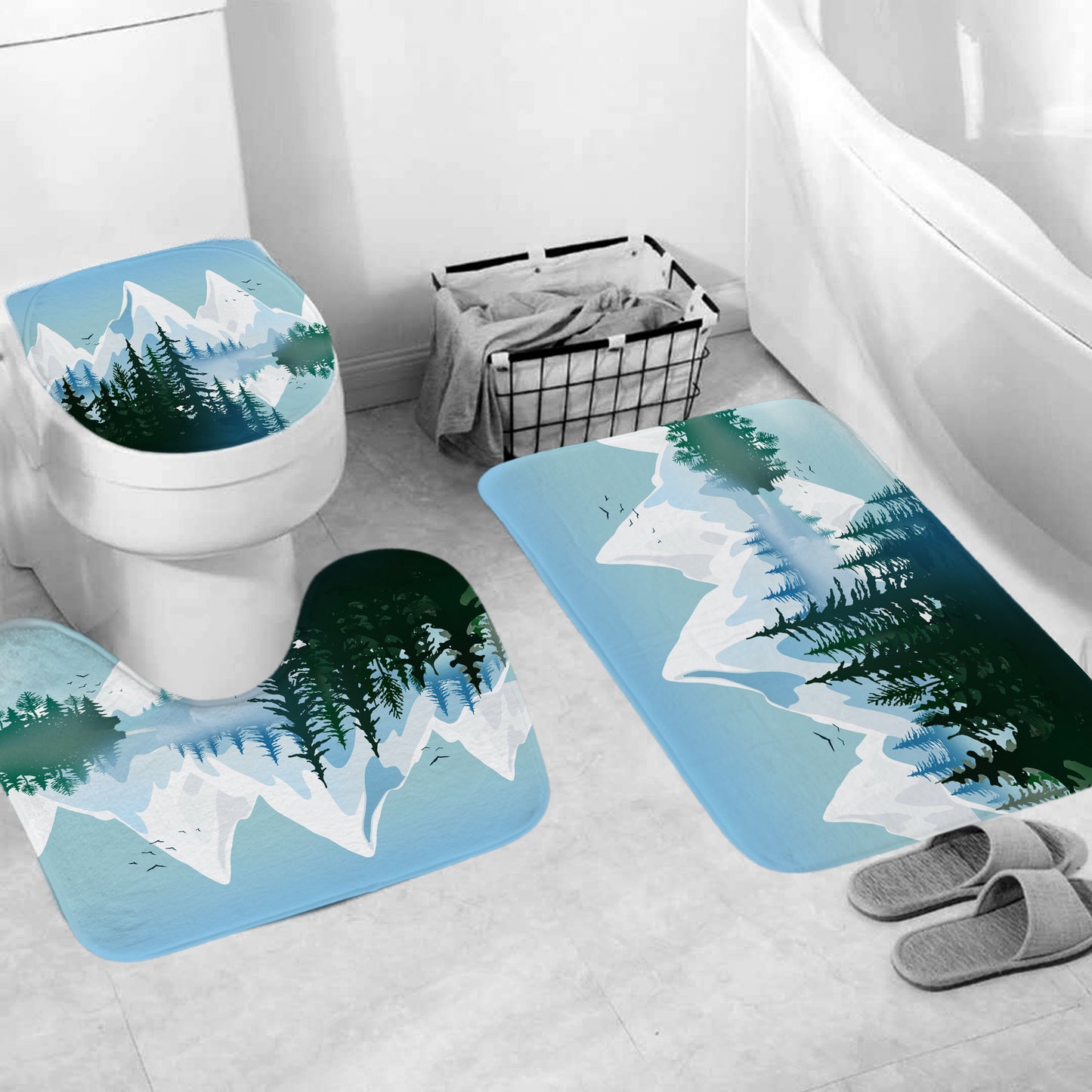 Northen Euro Snowberg Bathroom Fabric Shower Curtain Sets