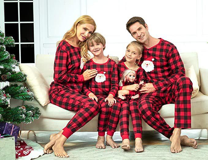 Red Christmas Parent-child Sleepwear Sets Homewear