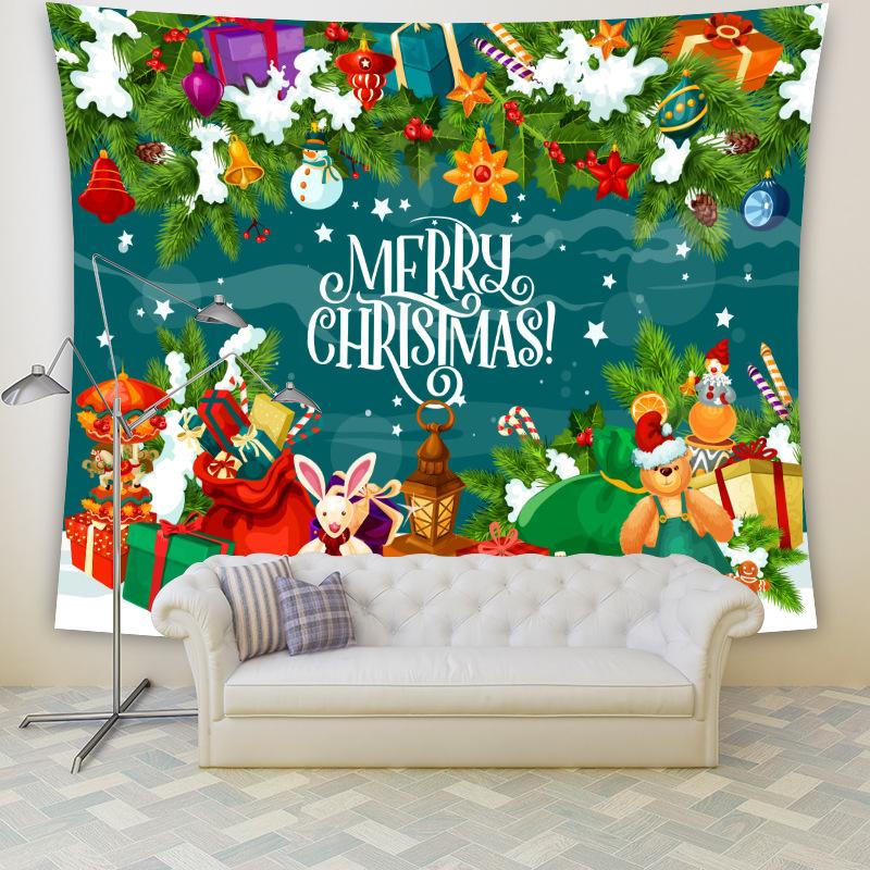 Merry Christmas Santa Claus Home Decorative Hanging Wall Tapestry