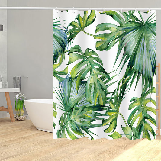 Large Palm Tree Print Shower Curtain for Bathroom