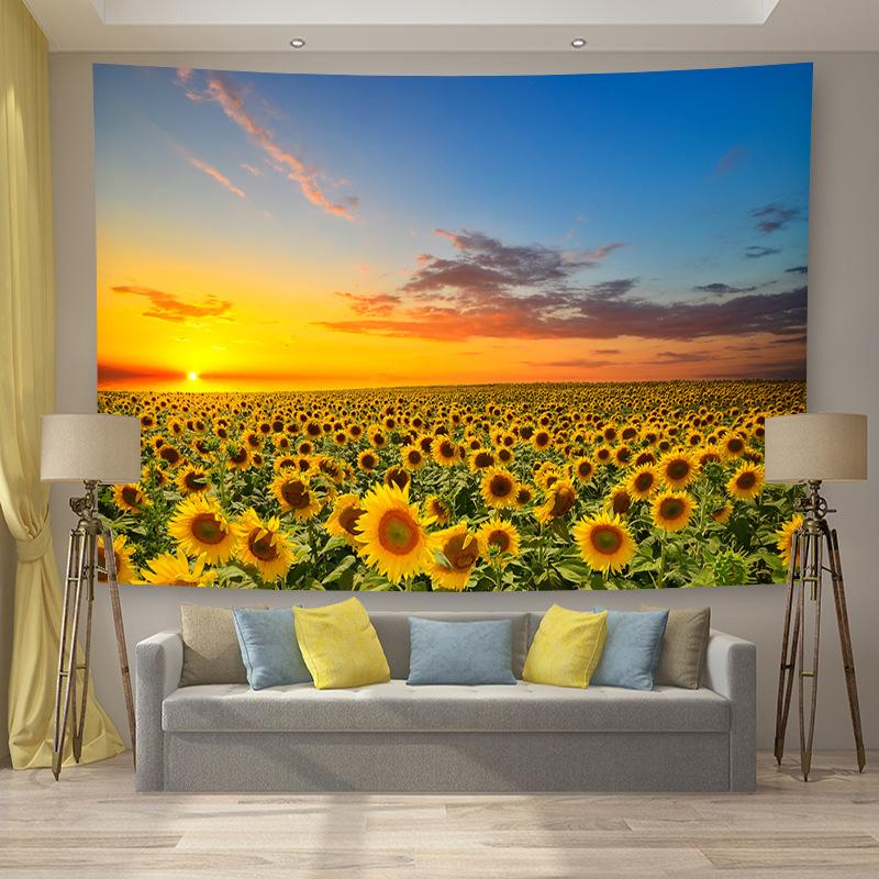 3D Sunflower Print Home Decorative Hanging Wall Tapestry